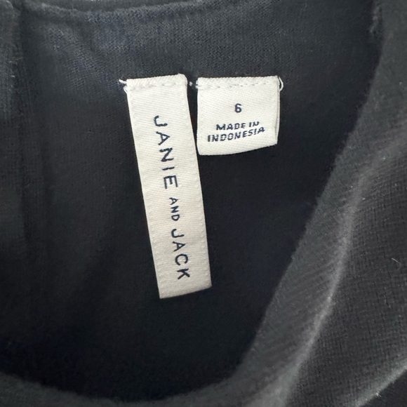 Janie & Jack Black Girls Mini Dress Size 6 - Picture 2 of 3